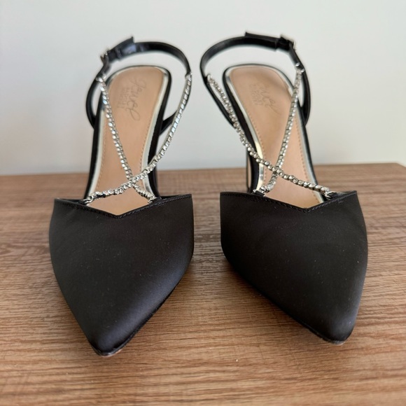 Jewel Badgley Mischka - Women’s Alegria Black Pointed Toe Stiletto size 5 - Picture 2 of 10